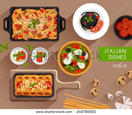 450x391 Food Illustration Italian Food Vector Illustration