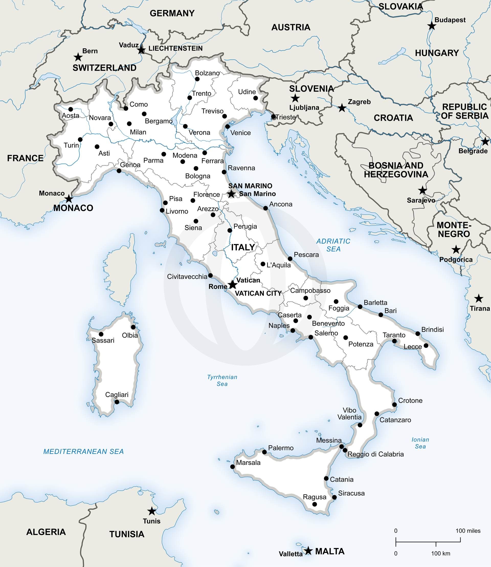 1920x2214 Map Of Italy Political Free Printables In Map Of Italy