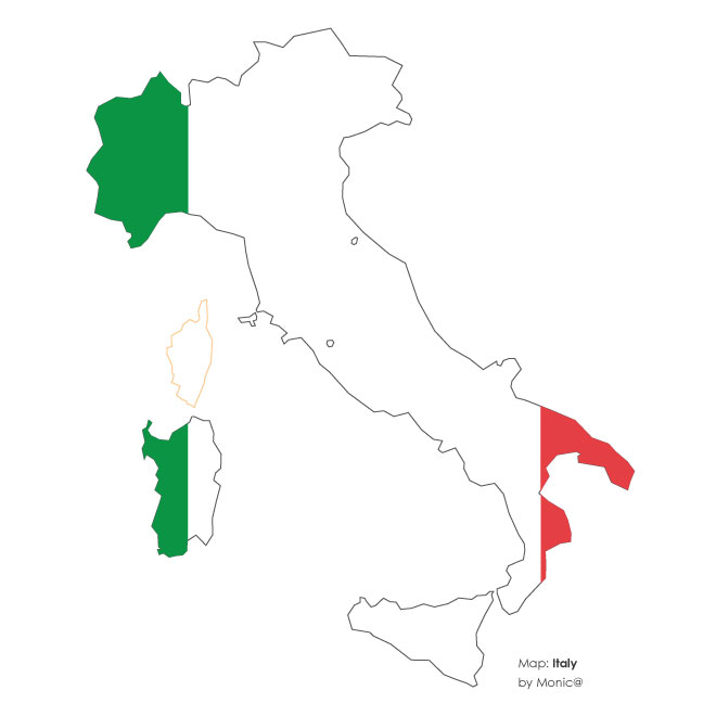 660x660 Vector Map Of Italy