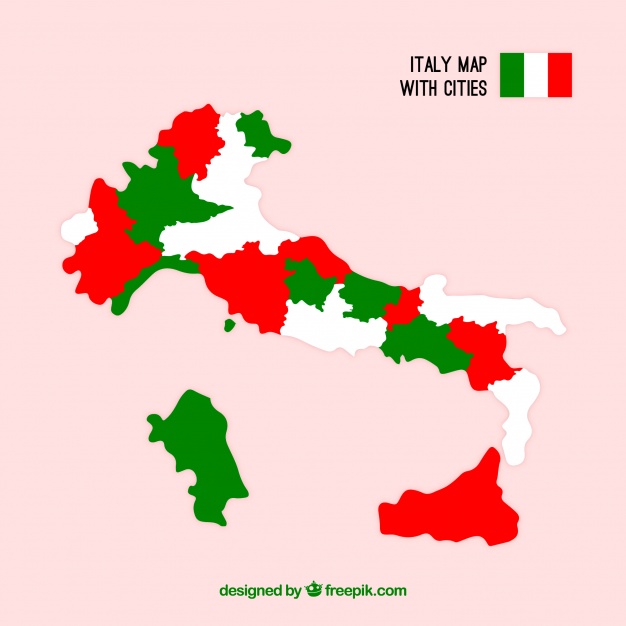 626x626 Italian Map Vector Free Download