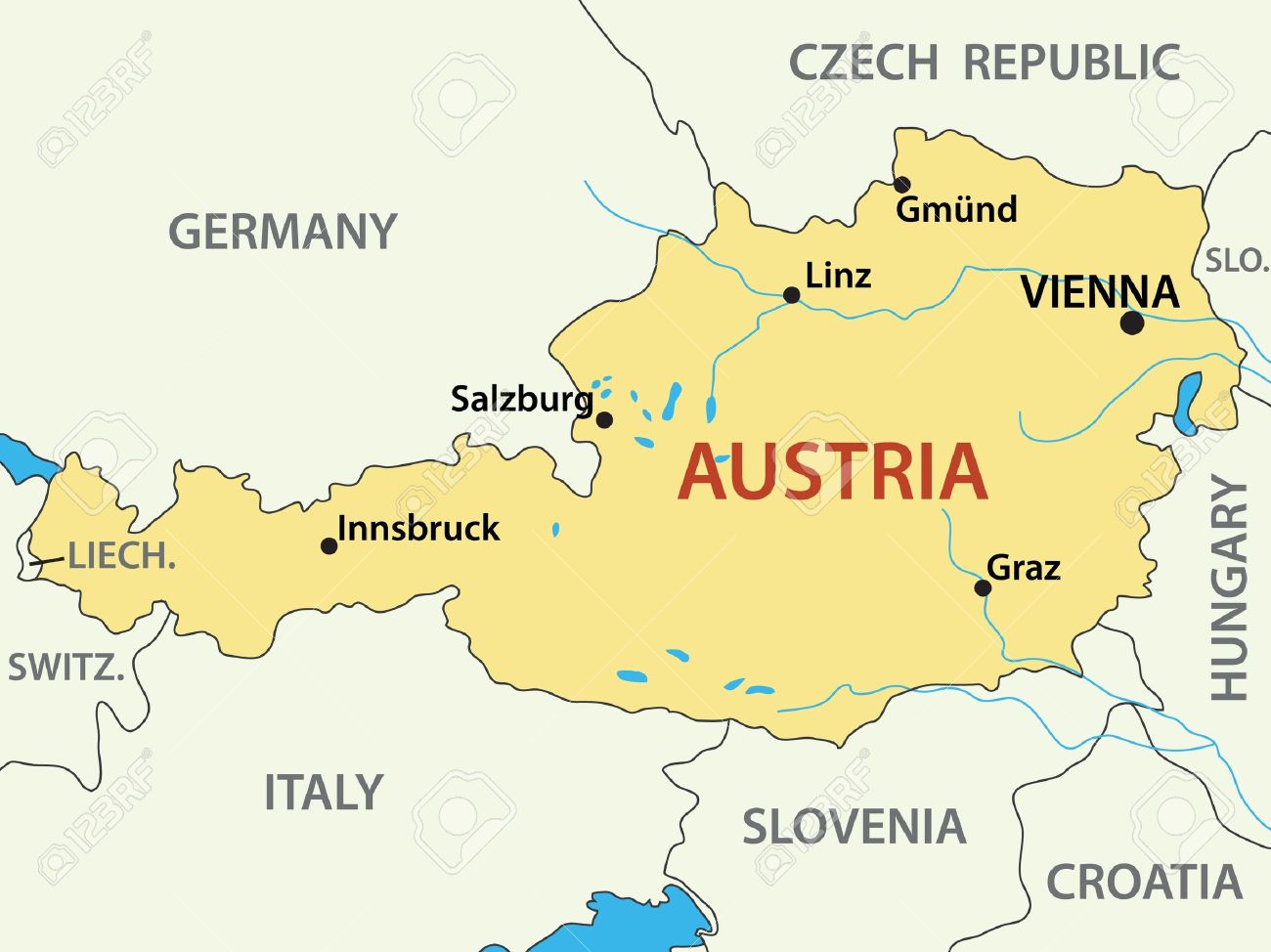 Map Of Austria Vector Illustration Outline Italy Border 1300x974 Map Of Austria Vector Illustration Outline Italy Border