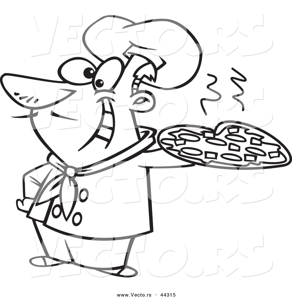 Vector Of A Happy Cartoon Italian Chef Holding A Pizza Pie 1024x1044 Vector Of A Happy Cartoon Italian Chef Holding A Pizza Pie