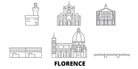 450x225 Italy, Florence Line Travel Skyline Set Italy, Florence Outline