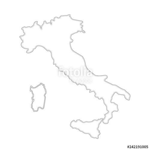 500x500 Italy Map Silhouette Illustration On White Background Graphic