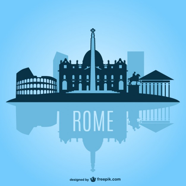 626x626 Rome Cityscape Silhouette Vector Free Download