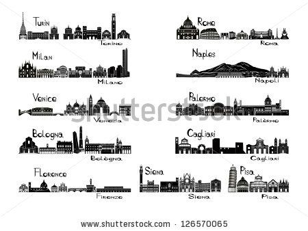 450x338 Silhouette Sights Of Cities Of Italy