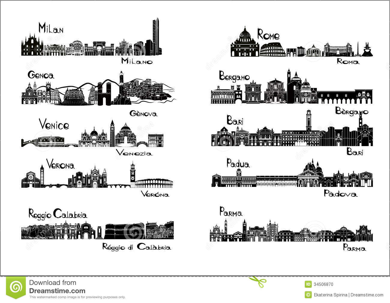 Italy City Silhouette 1300x1010 Italy City Silhouette