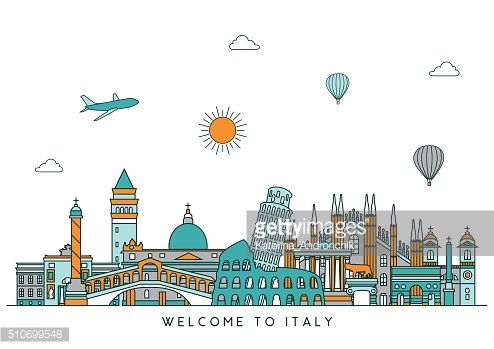 Italy Vector Line Line Style Design Premium Clipart 494x349 Italy Vector Line Line Style Design Premium Clipart