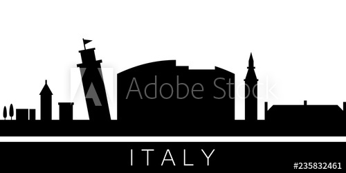 Italy Detailed Skyline Vector Postcard Illustration 500x250 Italy Detailed Skyline Vector Postcard Illustration