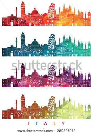 Italy Skyline Vector Illustration Dekorativnaia Kompozitciia 326x470 Italy Skyline Vector Illustration Dekorativnaia Kompozitciia