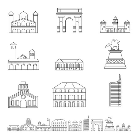 Milan Italy City Skyline Icons Set Outline Illustration 450x450 Milan Italy City Skyline Icons Set Outline Illustration