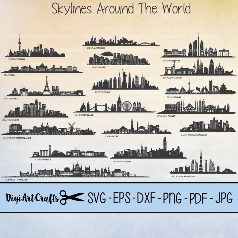 794x794 Skyline Vectors From Around The World City Rome Italy Etsy