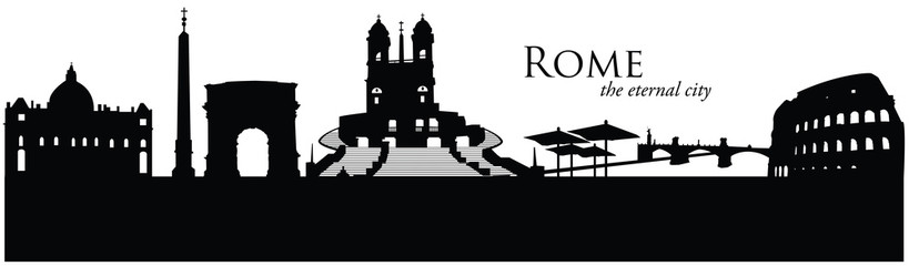 819x240 Vector Illustration Of Skyline Of Rome, Italy