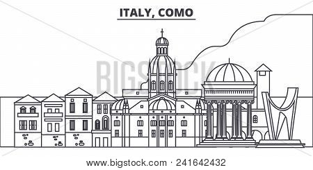 450x245 Italy, Como Line Skyline Vector Illustration Italy, Como