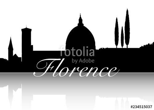 Florence Italy Skyline Silhouette Black Vector Design On White 500x357 Florence Italy Skyline Silhouette Black Vector Design On White