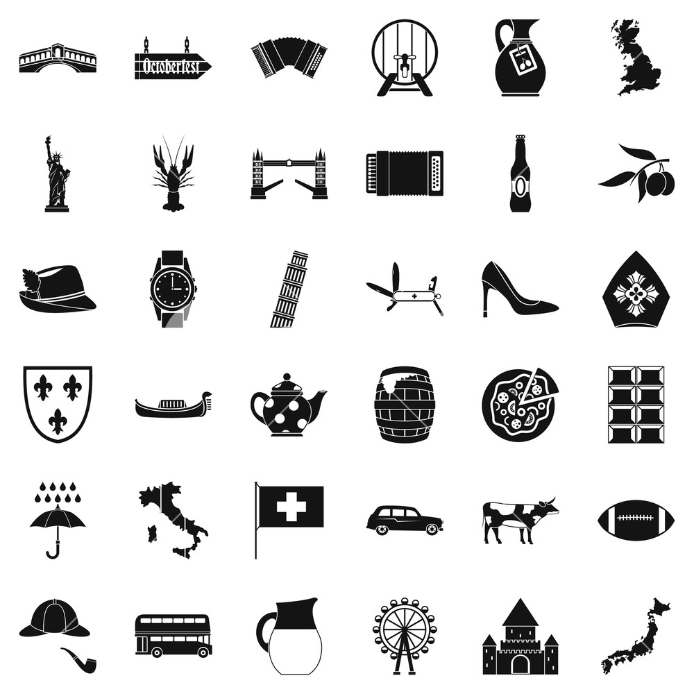 1000x1000 Italy Icons Set Simple Style Of Italy Vector Icons For Web