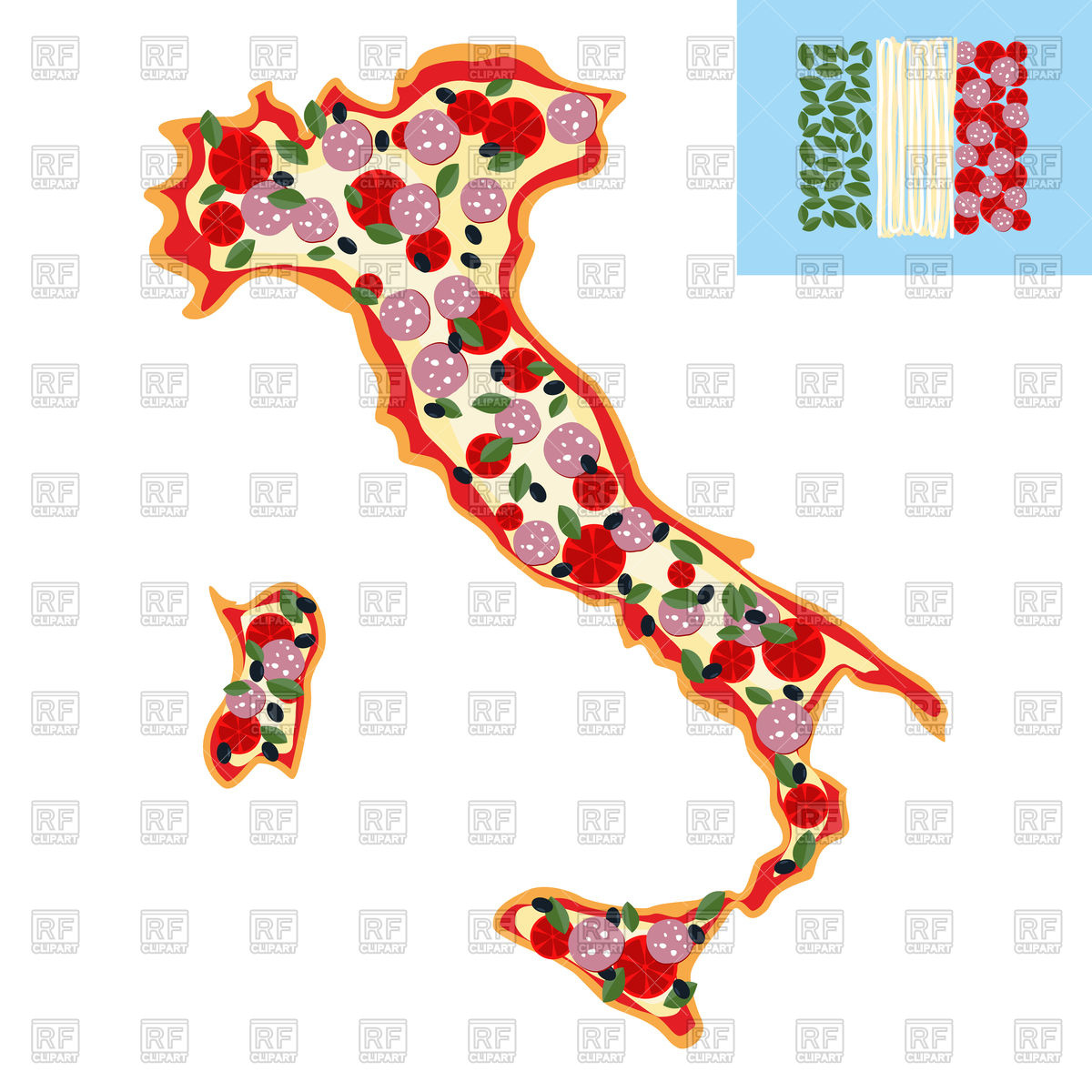 1200x1200 Pizza In Shape Of A Map Of Italy Vector Image Of Signs, Symbols