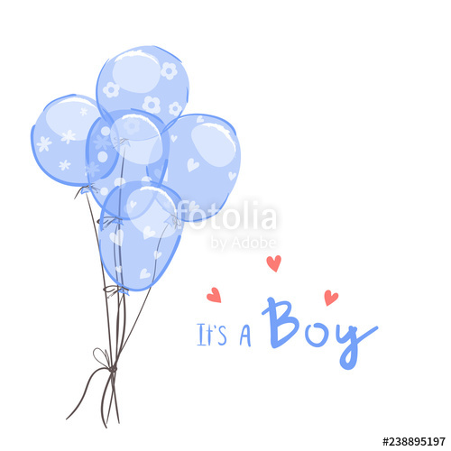 It's A Boy Vector Illustration Blue Balloons Stock Image 500x500 It's A Boy Vector Illustration Blue Balloons Stock Image