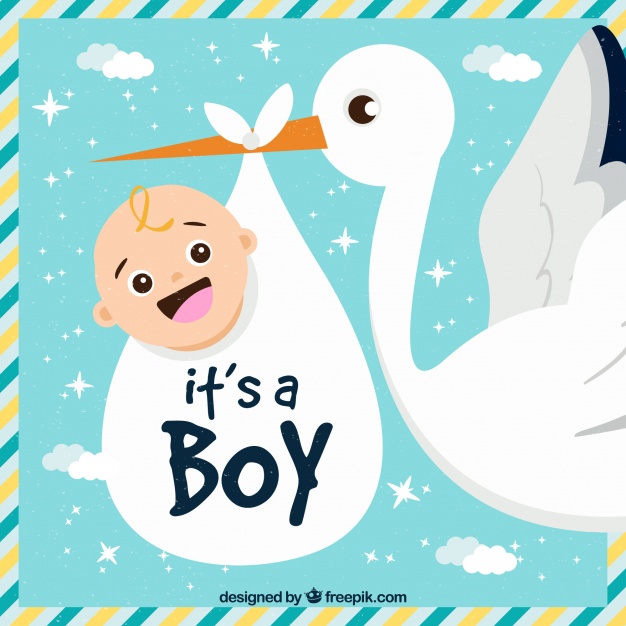 Its A Boy Background With Stork Carrying Baby Vector Free Download 626x626 Its A Boy Background With Stork Carrying Baby Vector Free Download