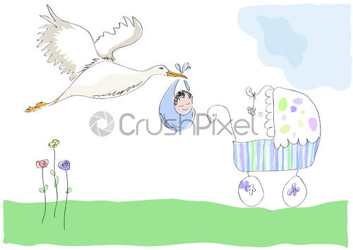 Stork Carrying A Baby New Birth Announcement Its A Boy, Stock 500x354 Stork Carrying A Baby New Birth Announcement Its A Boy, Stock