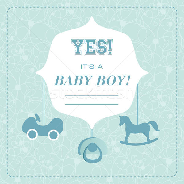 Vector Cute Greeting Card It's A Boy Vector Illustration Maria 600x600 Vector Cute Greeting Card It's A Boy Vector Illustration Maria