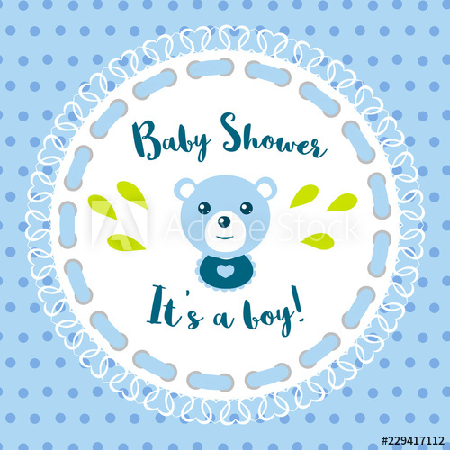 Baby Shower Card It's A Boy Vector Illustration 500x500 Baby Shower Card It's A Boy Vector Illustration