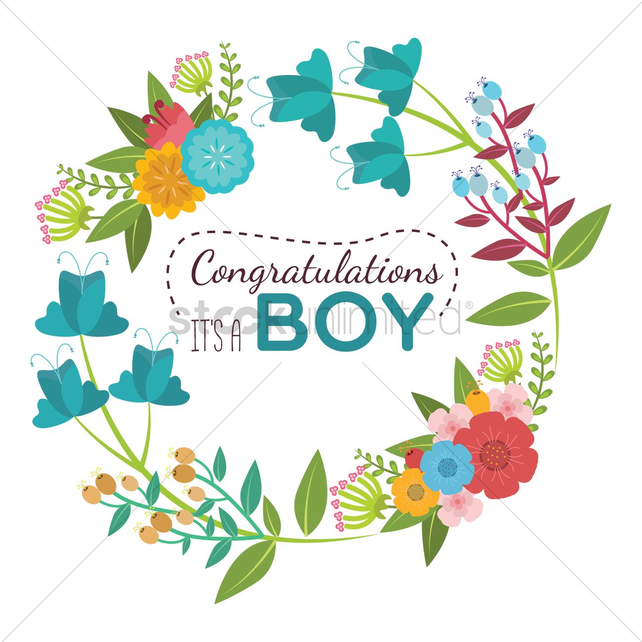 Congratulations Its A Boy Vector Image 1300x1300 Congratulations Its A Boy Vector Image