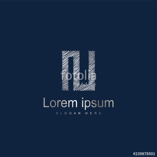 500x500 Initial Letter Iu Logo Template Vector Design Stock Image