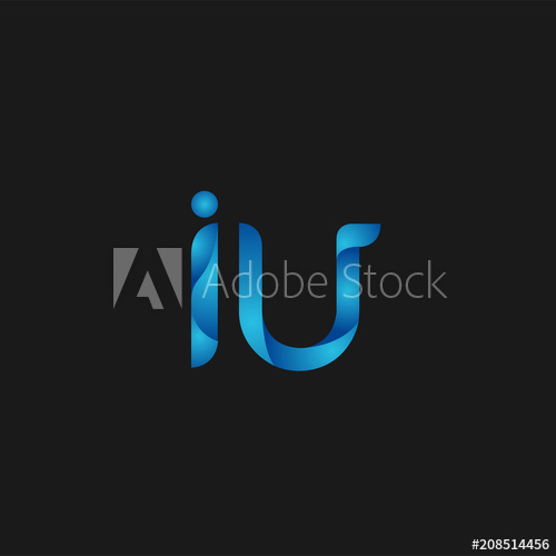 500x500 Initial Letter Iu Logo Vector Design