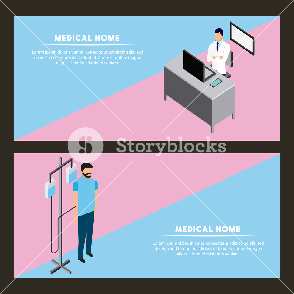 Medical Health Banner Doctor In Office Patient With Stand Iv 1000x1000 Medical Health Banner Doctor In Office Patient With Stand Iv