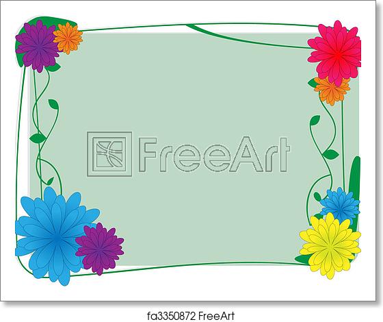 560x470 Free Art Print Of Flower And Ivy Border