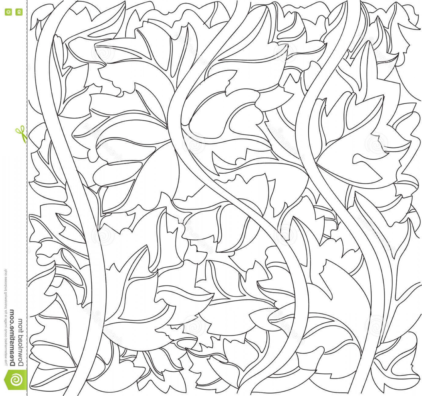 Stock Illustration Vector Black White Background Ivy Leaves Thin 1664x1560 Stock Illustration Vector Black White Background Ivy Leaves Thin