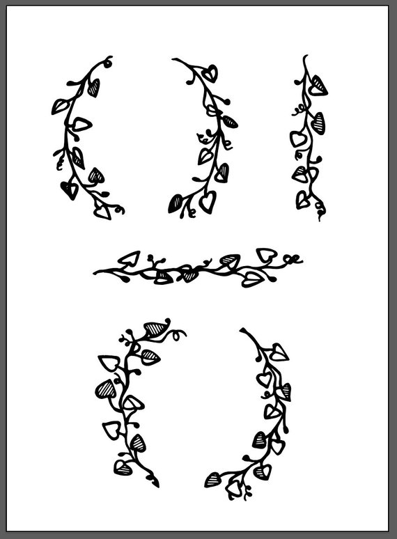 570x774 Hand Drawn Botanical Ivy Vector Graphics Products In How