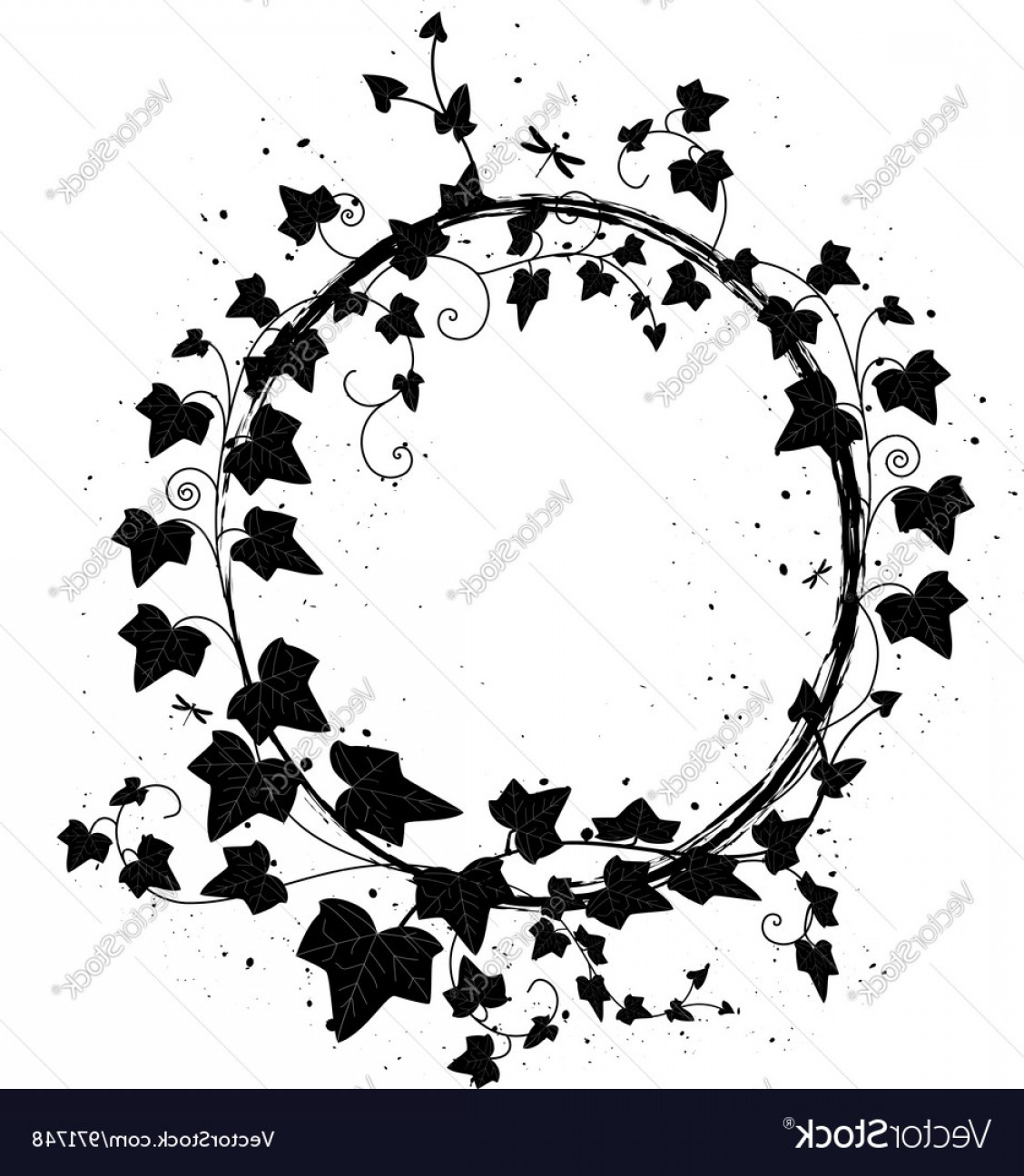 1128x1296 Frame With Branch Of Ivy Vector Studiogrfx