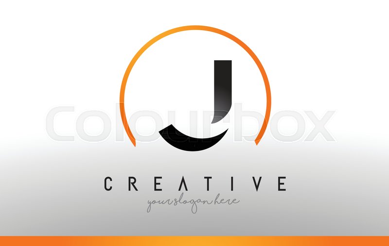 800x507 J Letter Logo Design With Black Orange Stock Vector Colourbox