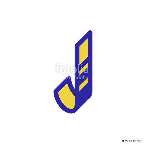 500x500 Logo, Sign Of The Letter J Vector Linear, Outline Icon Isometry