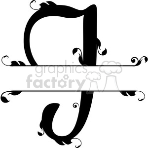 300x300 Split Regal J Monogram Vector Design Clipart Royalty Free Gif