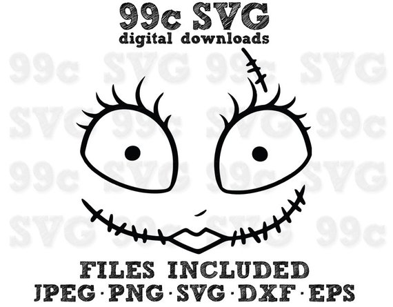 570x445 Sally Disney Halloween Dxf Png Vector Cricut Design