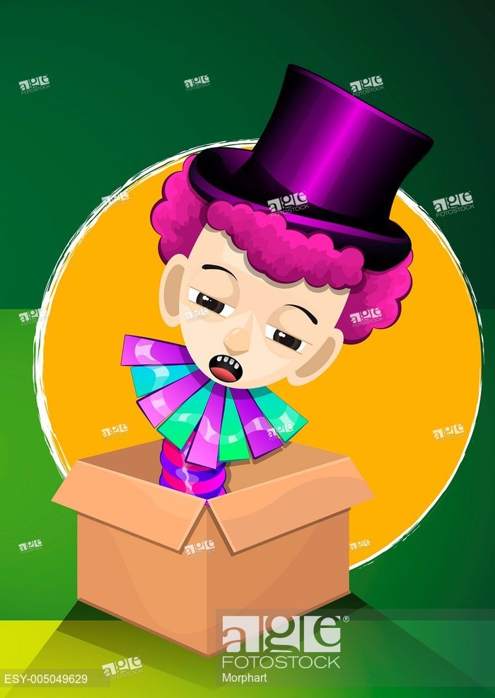 700x986 Jack In The Box, Boy With Pink Curly Hair, With Purple Magicians