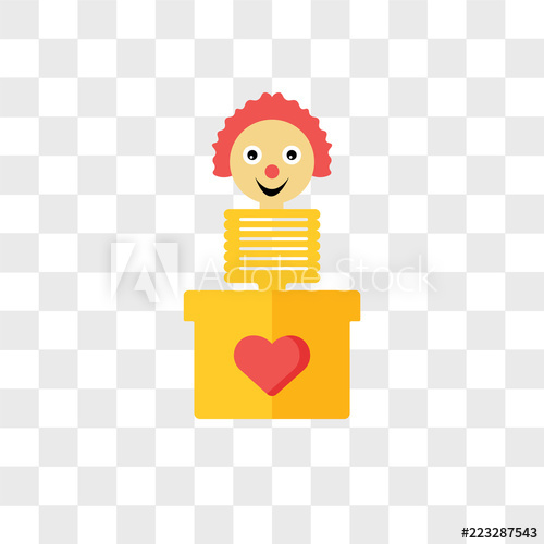 500x500 Jack In The Box Vector Icon Isolated On Transparent Background