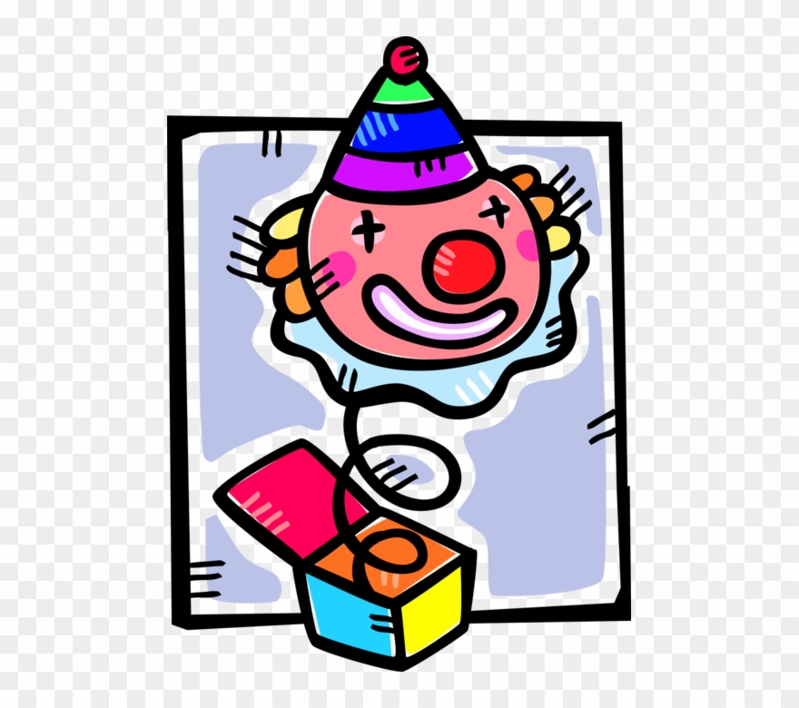 880x780 Vector Illustration Of Jack In The Box Clown Children's Clipart