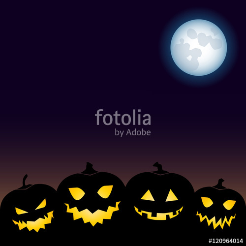 Halloween Background With Jack O Lanterns, Vector Stock Image 500x500 Halloween Background With Jack O Lanterns, Vector Stock Image
