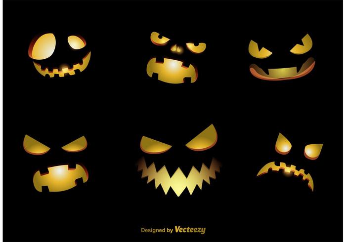 Spooky Jack O Lantern Vector Faces 700x490 Spooky Jack O Lantern Vector Faces