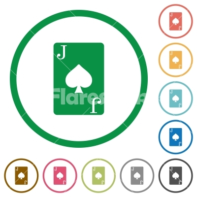 400x400 Jack Of Spades Card Flat Icons With Outlines