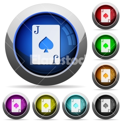 400x400 Jack Of Spades Card Round Glossy Buttons