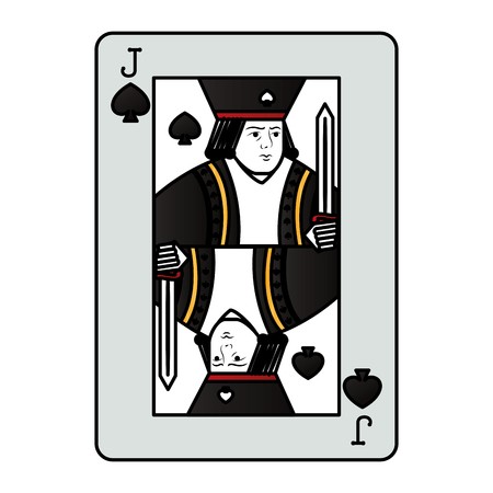 450x450 Color Jack Spades Casino Card Game Vector Illustration Royalty
