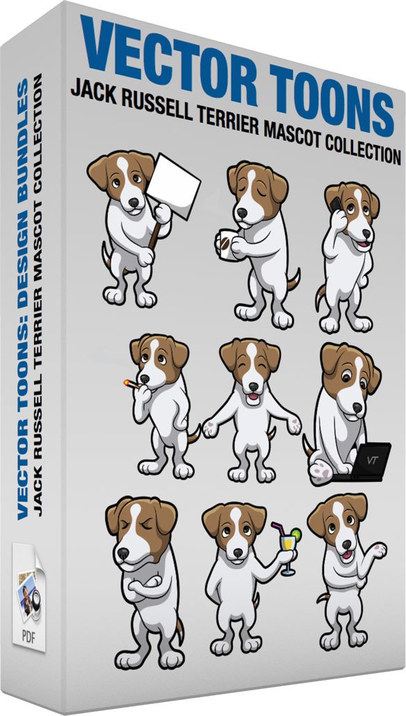 584x1029 Jack Russell Terrier Mascot Collection Clipart Cartoons
