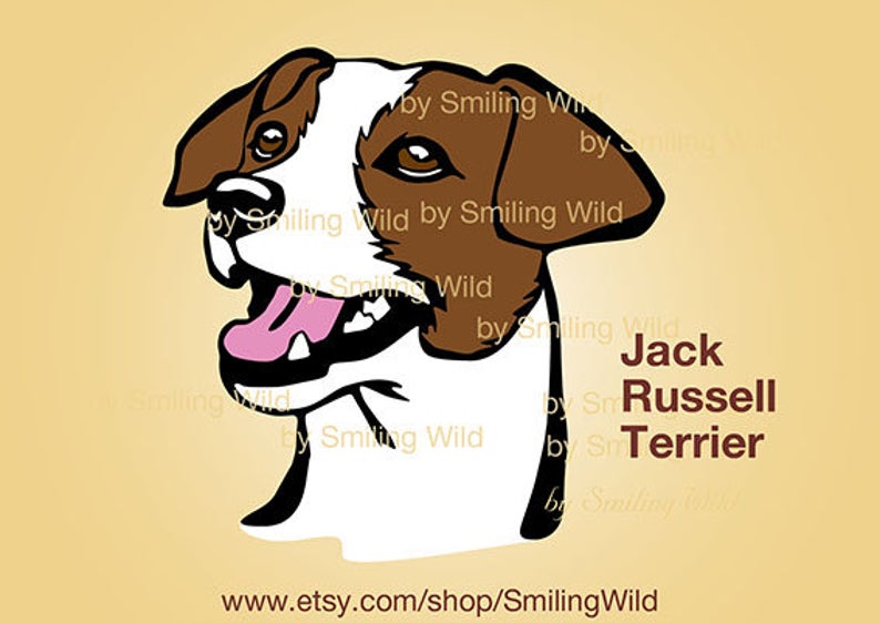 794x562 Jack Russell Terrier Dog Clipart Vector Graphic Etsy