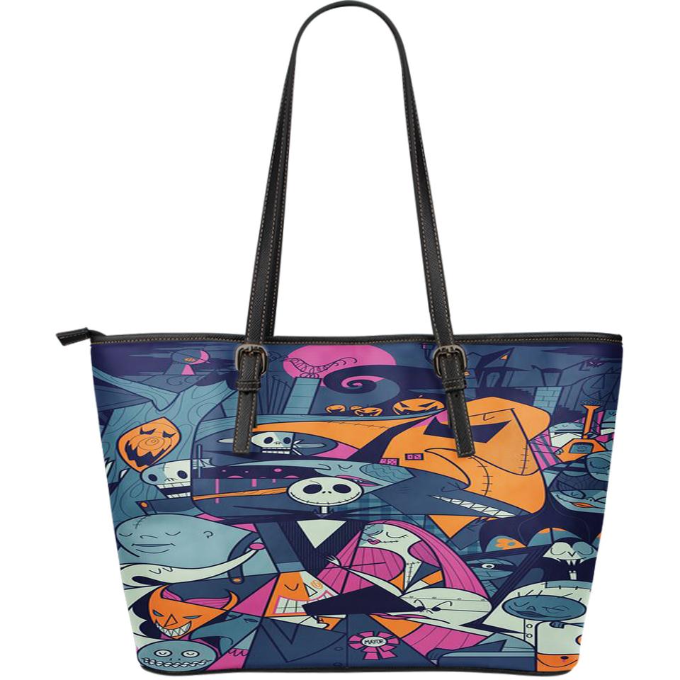 960x960 Jack Skellington Vector Art Women's Leather Tote Bag In Blue My