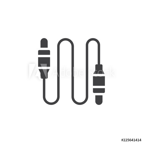 500x500 Jack Cable Vector Icon Filled Flat Sign For Mobile Concept